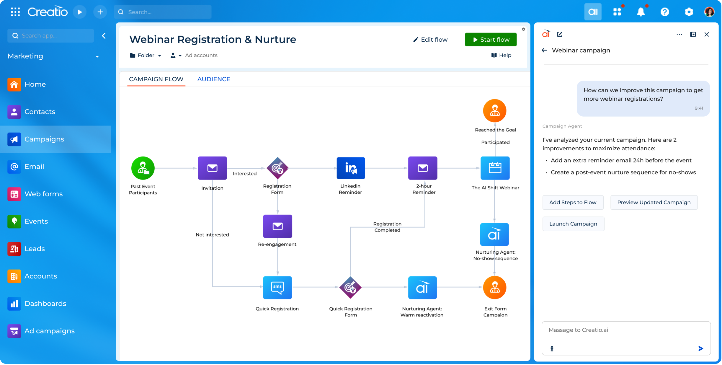 screenshot of Creatio CRM